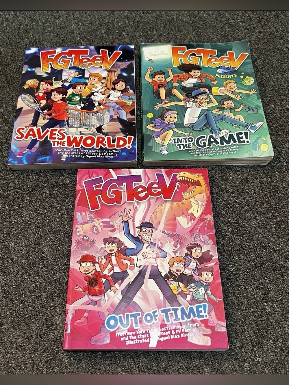 FGTeeV Graphic Novel 3 Books Saves the World Into the Game Out of Time